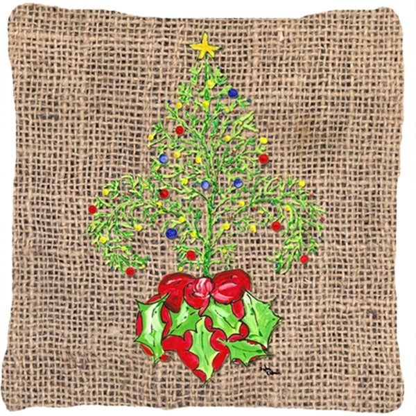 Carolines Treasures Christmas Tree Fleur De Lis Indoor & Outdoor Fabric Decorative Pillow CA77622